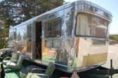 Cool Retro Curved Corner Windows on 1952 Spartan Royal Manor Travel Trailer